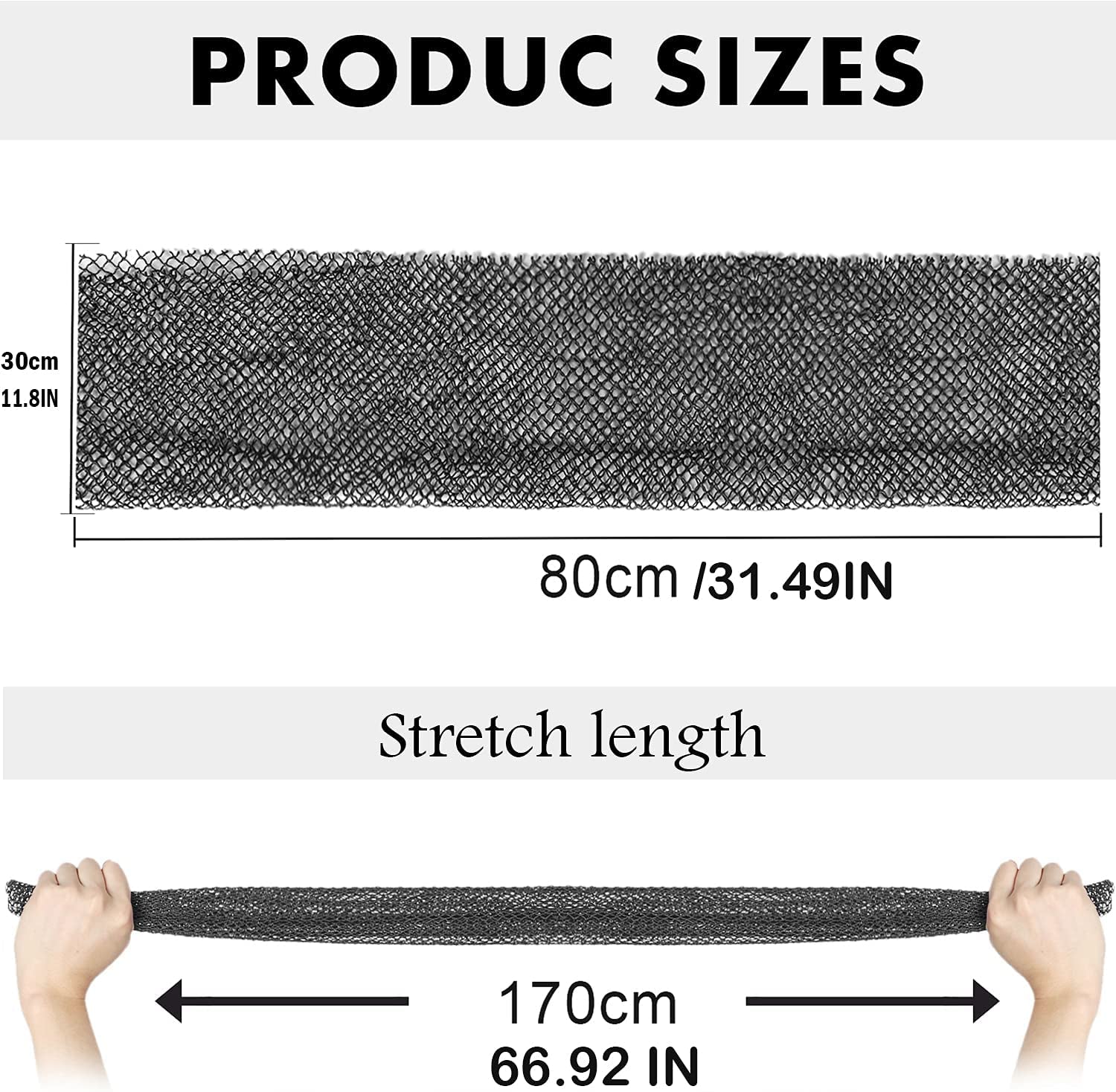 African Net Long Bath Net Sponge, Bathing Body Exfoliating Shower Body Back Scrubber Skin Smoother,Stretch Length to 66 INCH (Black)